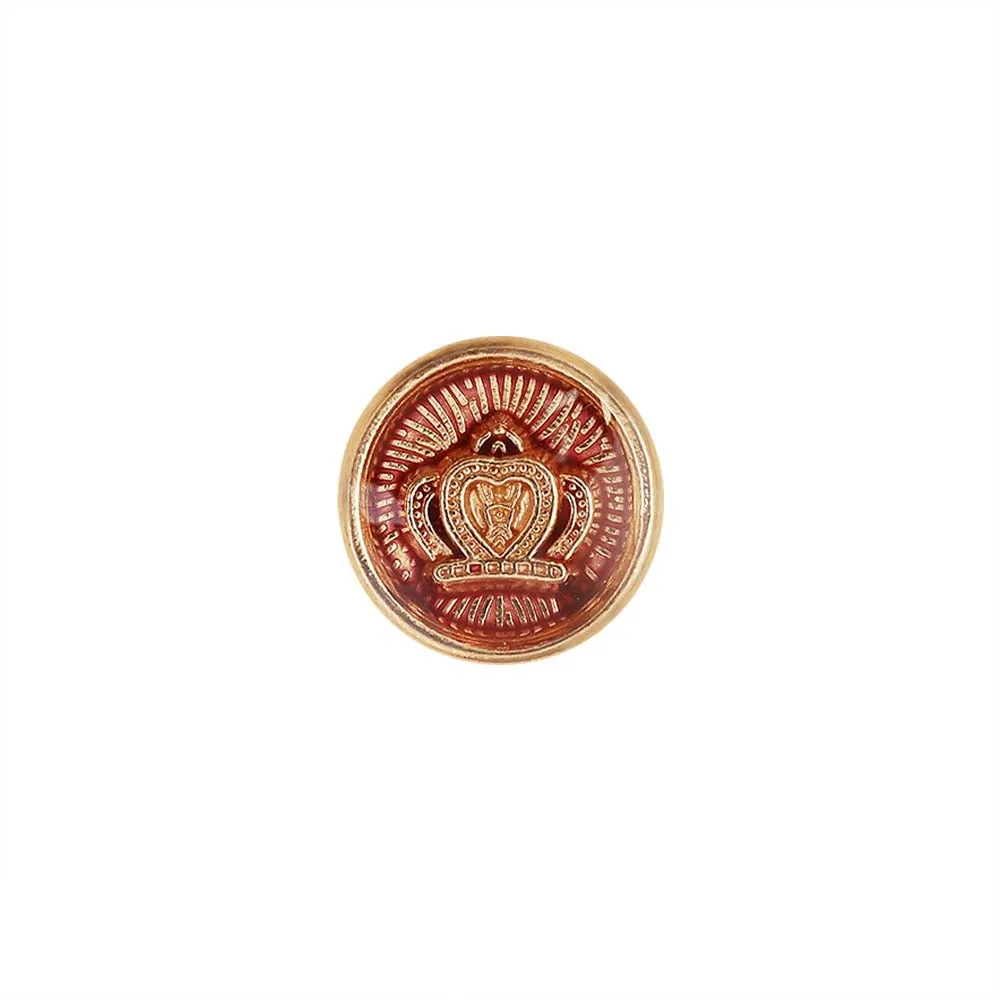 Royal Crown Design Round Shape Lamination Kurta Metal Buttons