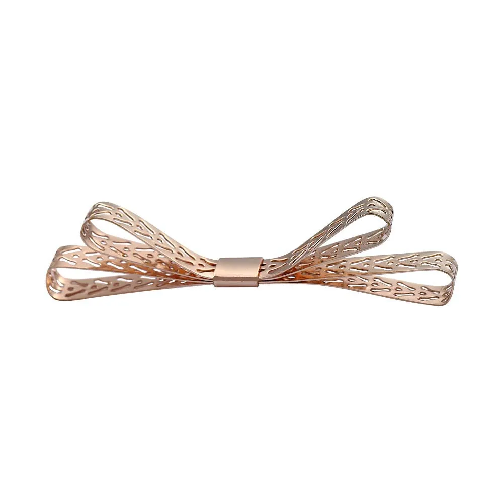 Shiny Gold Cutwork Bow Shape Metal Fashion Accessory