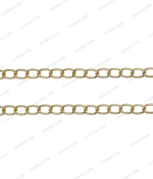 Shiny Gold Twisted Curb Link Chain for Men/Women Clothing