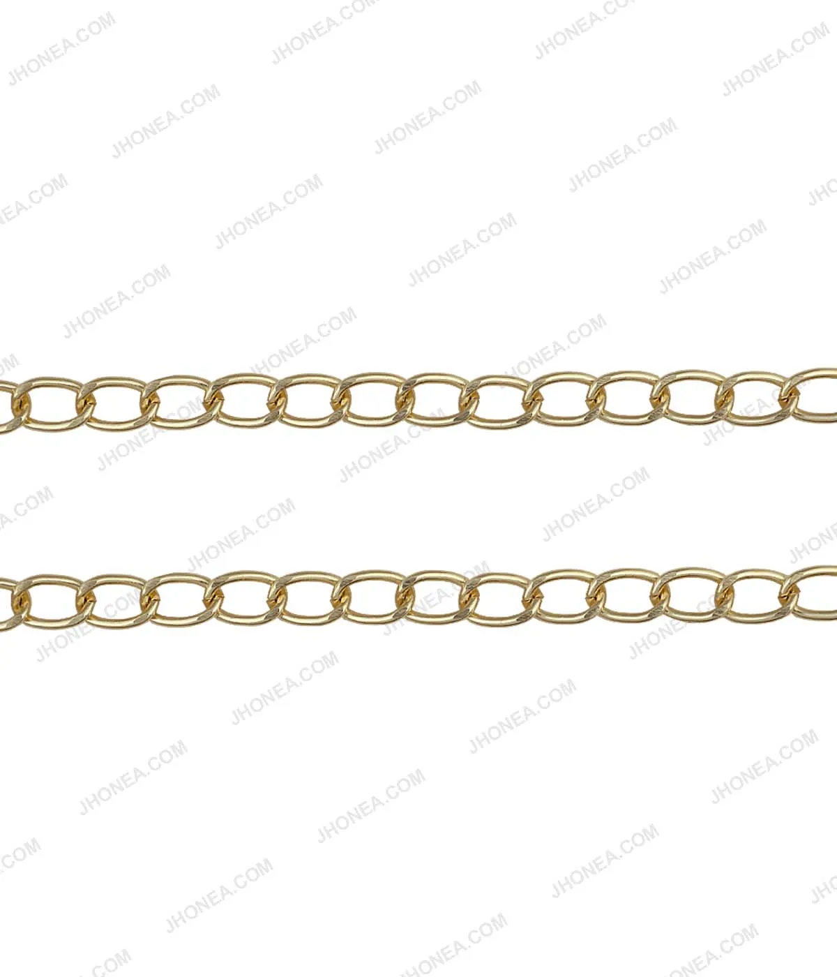 Shiny Gold Twisted Curb Link Chain for Men/Women Clothing