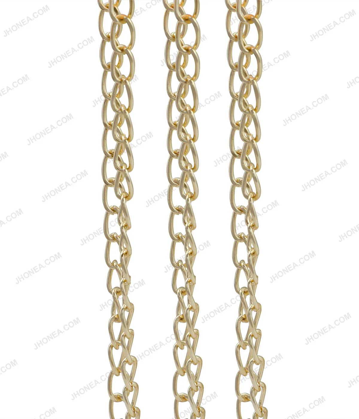 Shiny Gold Twisted Curb Link Chain for Men/Women Clothing