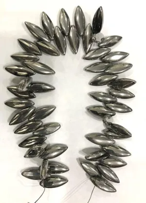 Silver Metallic Eye Glass Beads