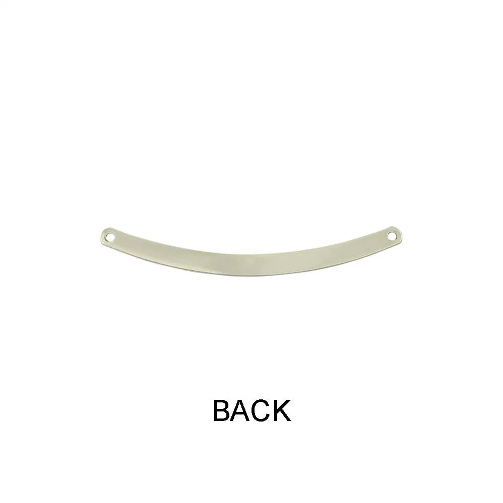 Small Sleek Curved Shape Shiny Metal Detail Clothing Hardware