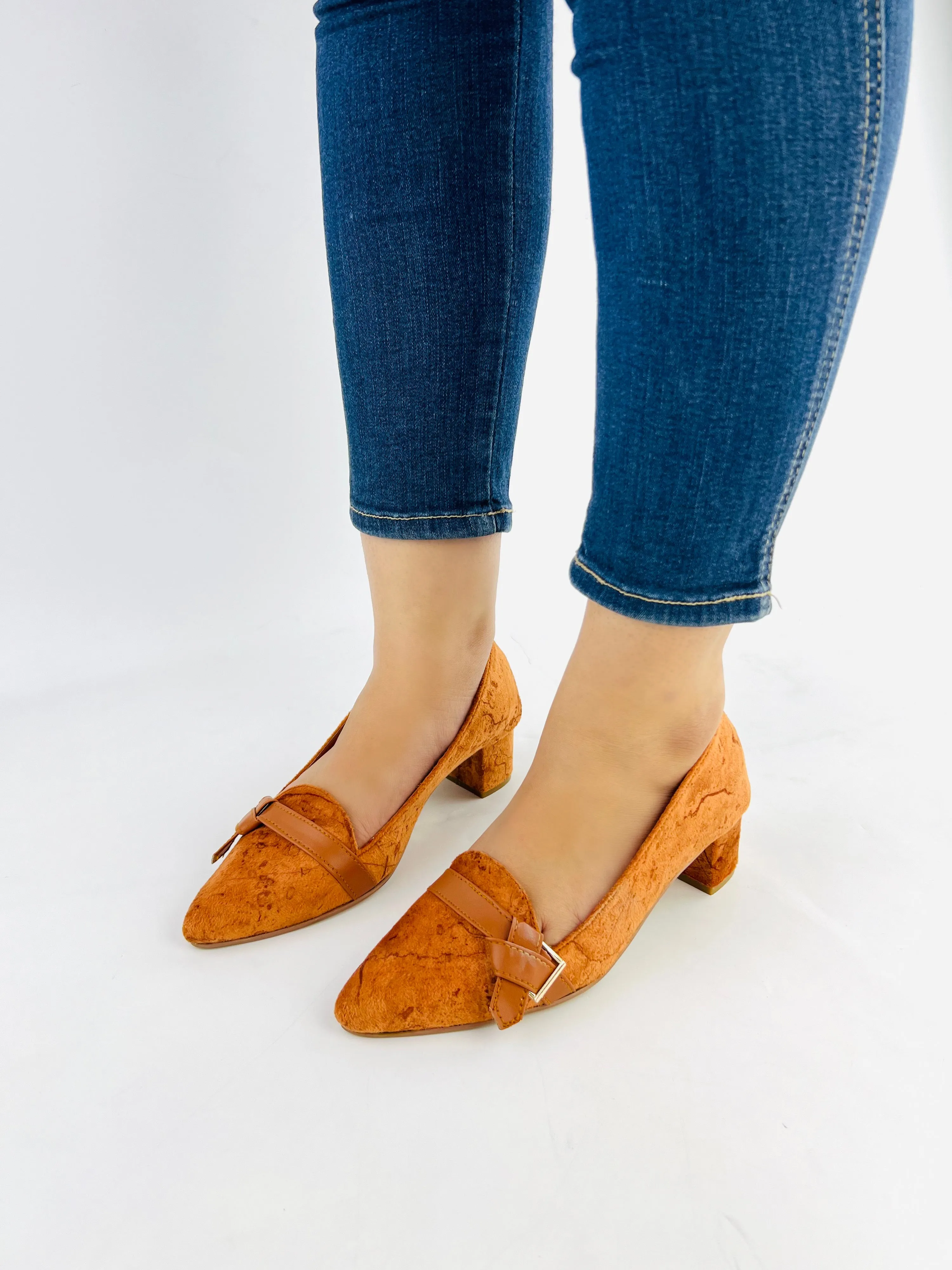 Spunkz Women’s Camel Brown Suede Court Shoes