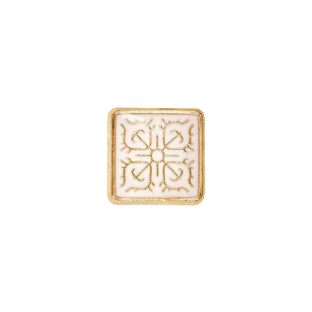 Square Shape Shiny Gold Lamination Metal Kurta Buttons