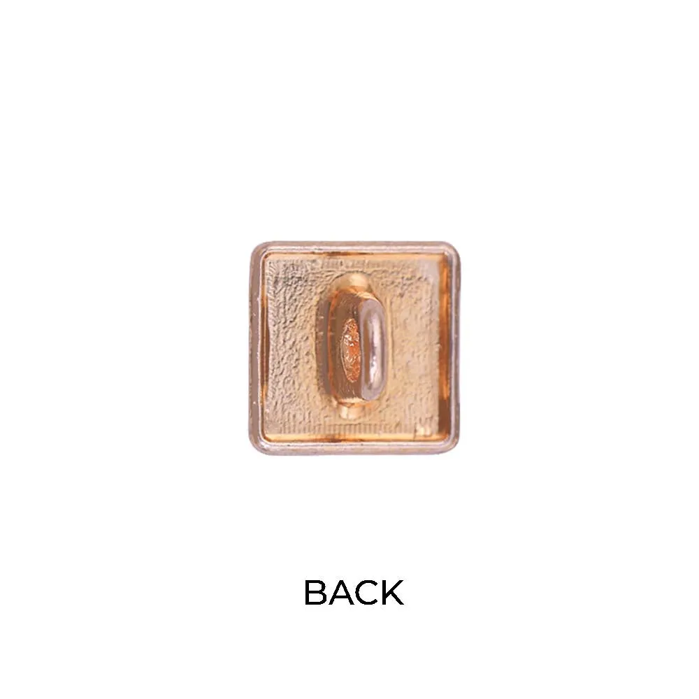Square Shiny Gold Lamination Metal Buttons for Kurta/Shirts