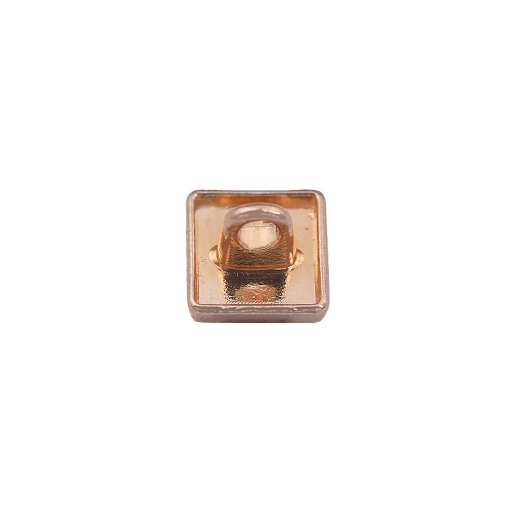 Square Shiny Gold Lamination Metal Buttons for Kurta/Shirts