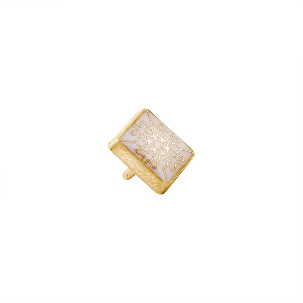 Square Shiny Gold Lamination Metal Buttons for Kurta/Shirts