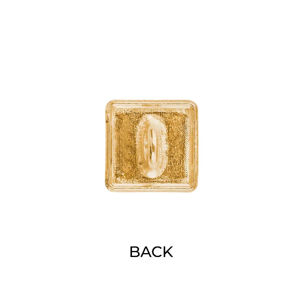 Square Shiny Gold Lamination Metal Buttons for Kurta/Shirts