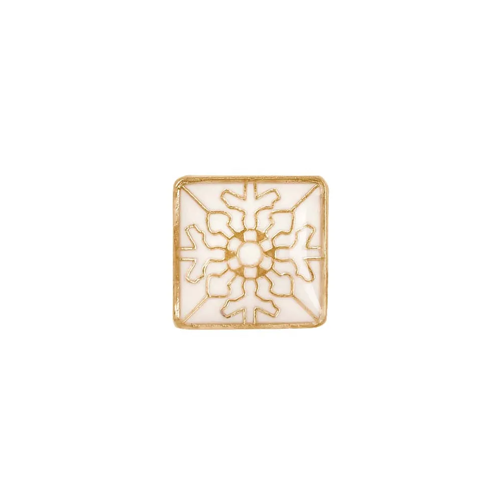 Square Shiny Gold Lamination Metal Buttons for Kurta/Shirts