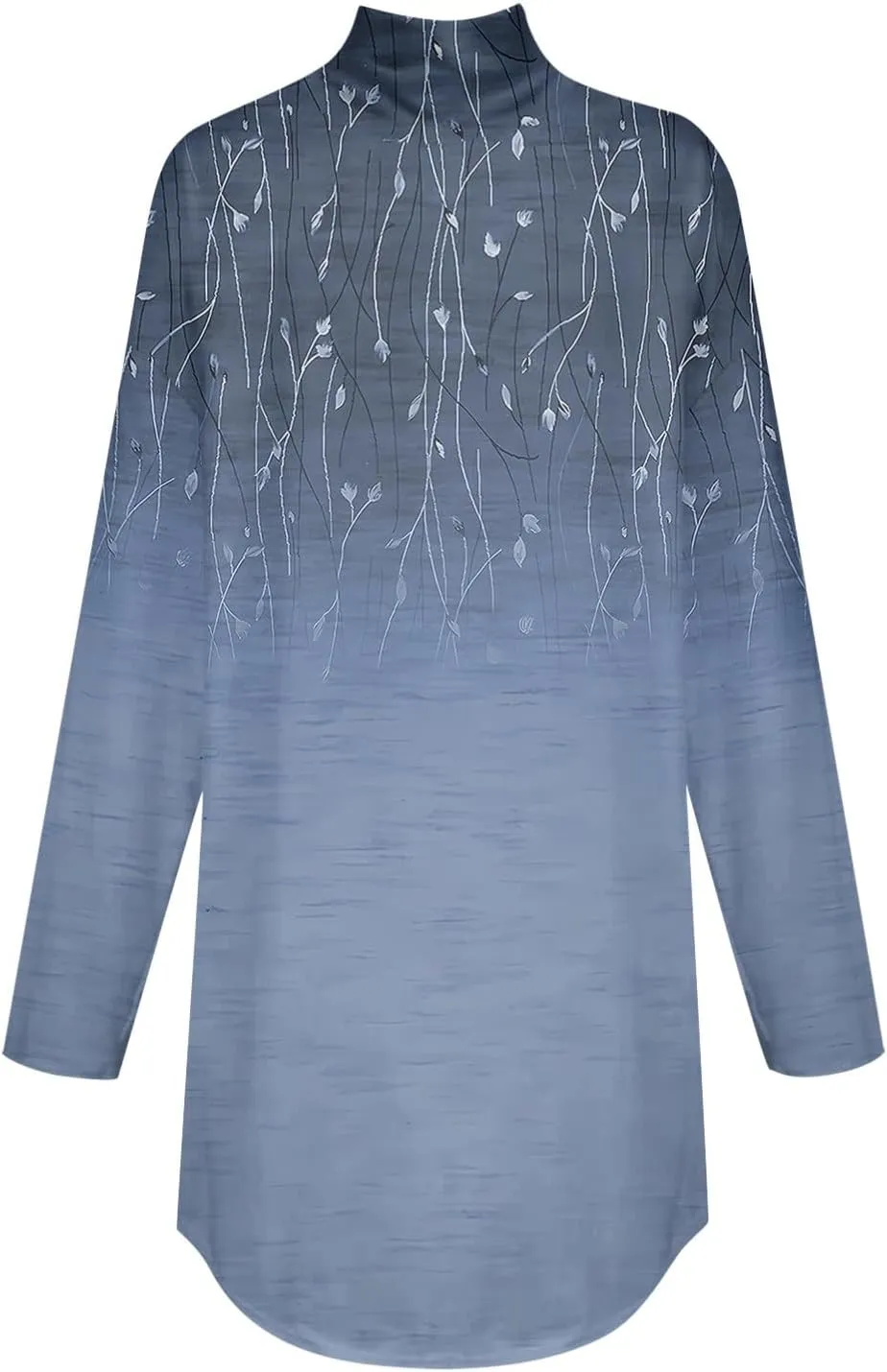Tops for Women Trendy Long Sleeve Fall Blouses Printed Turtleneck Top Loose Winter Shirts Cozy Lightweight T Shirts
