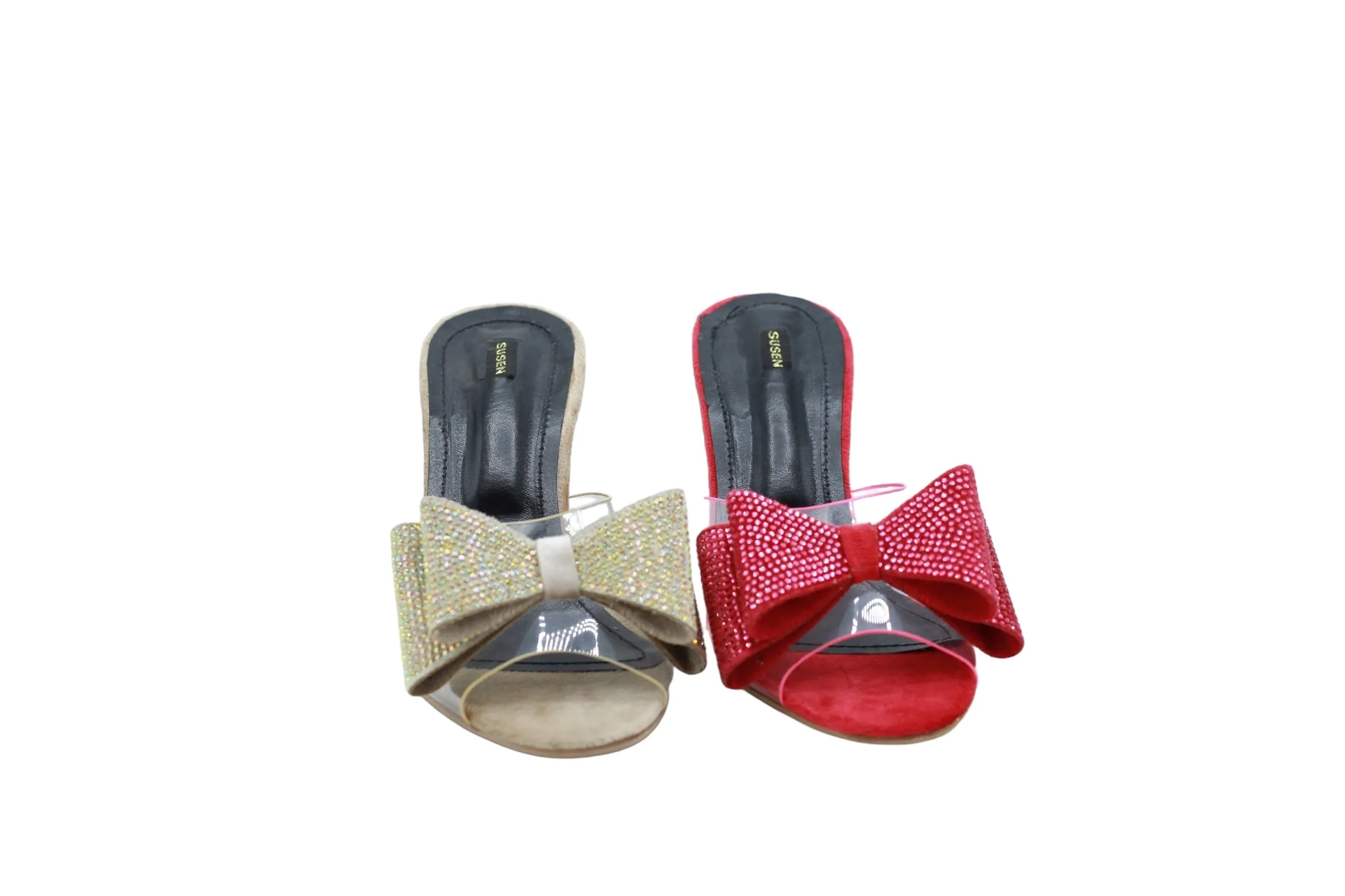 TWIN 5 Stylish Clear Block Heels
