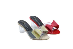 TWIN 5 Stylish Clear Block Heels