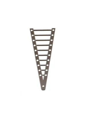 'V' Shaped Shiny Gunmetal Pendant Neckline