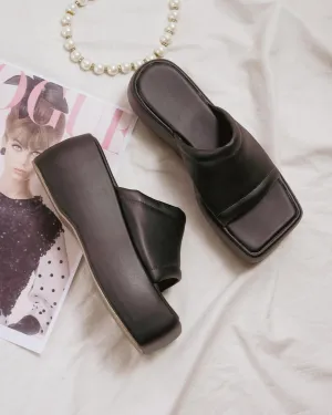 Vintage Vibe City Girl Black Platforms Footwear